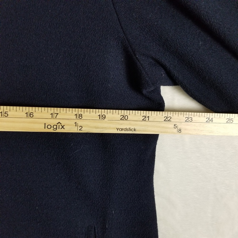 Eileen Fisher Wool Jacket Women L Navy Blue Full Zip Collared Minimalist 100s - Picture 5 of 8